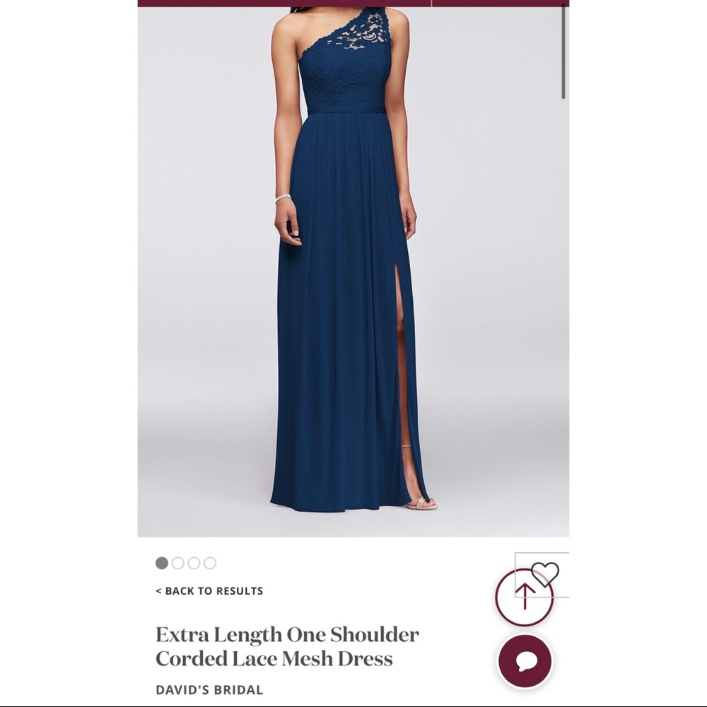 One Shoulder Marine Blue Bridesmaid Dress